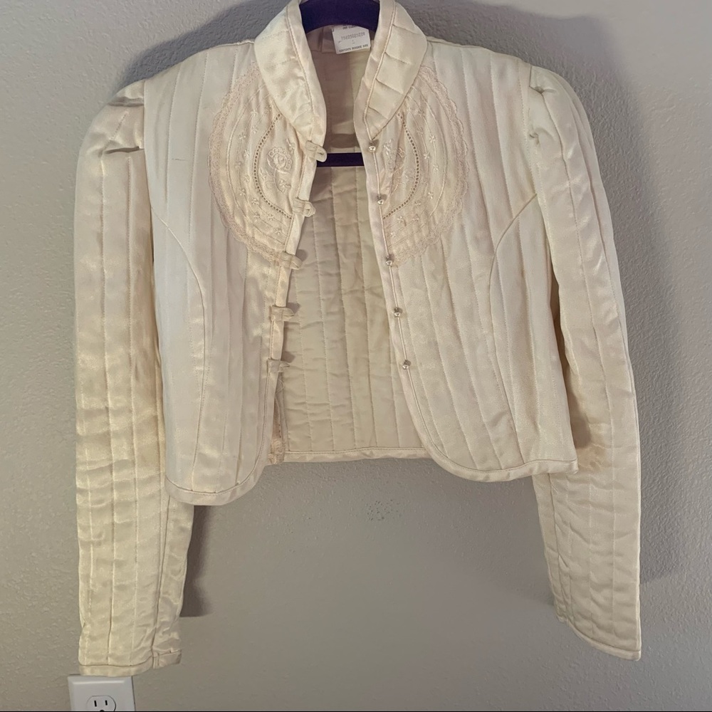 Gunne Sax Satin Vintage 70s Crop Jacket